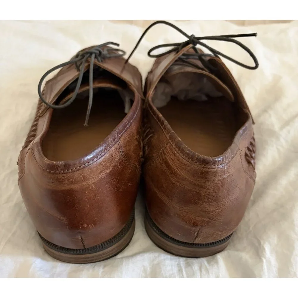 Red Tape Men’s Brown Woven Lace Up Loafers Size 11